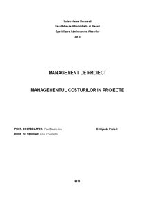 Managementul Costurilor în Proiecte - Pagina 1