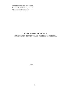 Management de proiect - finanțarea proiectelor publice și de firmă - Pagina 1