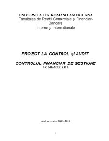 Controlul Financiar de Gestiune SC Miamar SRL - Pagina 1
