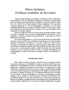 Marea dezbatere - problema modelelor de dezvoltare - Pagina 2