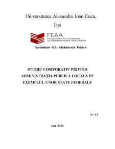 Studiu comparativ privind administrația publică locală pe exemplul unor state federale - Pagina 1