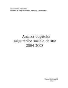 Analiza Bugetului Asigurărilor Sociale de Stat 2004-2008 - Pagina 1