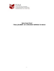 Clauze Facultative ale Contractului Individual de Munca - Pagina 1
