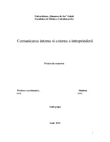 Comunicarea internă și externă a întreprinderii - Pagina 1