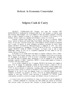 Economia comerțului - Selgros Cash and Carry - Pagina 1