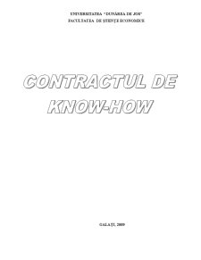 Contractul de Know-How - Pagina 1