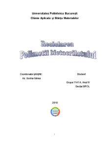 Reciclarea Polimetil Metacrilatului - Pagina 1