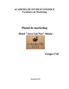 Plan de marketing pentru Hotelul Arca lui Noe - Pagina 1