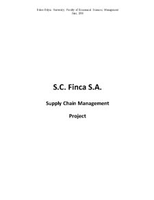 S.C. Finca S.A. - Supply Chain Management Project - Pagina 1