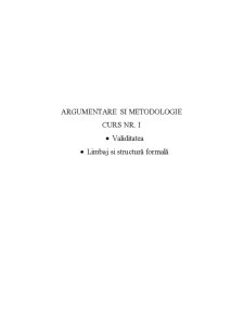 Argumentare și Metodologie - Pagina 1