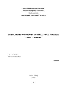 Studiul privind Armonizarea Sistemului Fiscal Românesc cu Cel Comunitar - Pagina 2