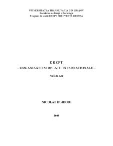 Organizații și relații internaționale - Pagina 1