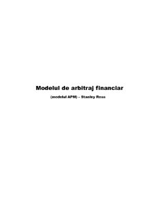 Modelul de Arbitraj Financiar - Pagina 1