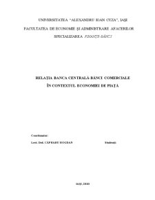 Relația Banca Centrală - bănci comerciale în contextul economiei de piață - Pagina 1