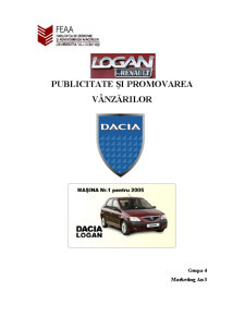 Publicitatea și promovarea vânzărilor - Dacia Logan - Pagina 1