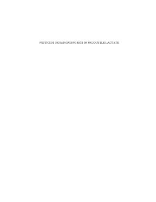 Pesticide Organofosforice în Produsele Lactate - Pagina 1