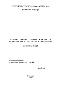 Analiza Infracțiunilor de Trafic de Persoane Adulte și Traficul de Minori - Pagina 1