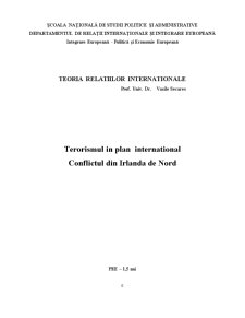 Teoria relațiilor internaționale - conflictul din Irlanda de Nord - Pagina 1