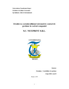 Detalierea costului utilizând sistemul de conturi de gestiune în cadrul companiei SC Niceprint SRL - Pagina 1
