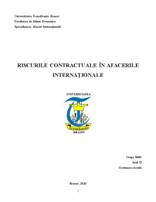 Riscurile Contractuale în Afacerile Internaționale - Pagina 1