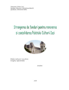 Strângerea de fonduri pentru renovarea și consolidarea Palatului Culturii Iași - Pagina 1