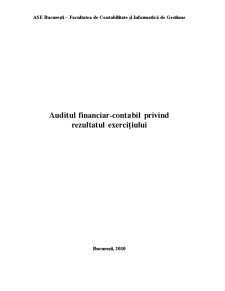 Auditul financiar contabil privind rezultatul exercițiului - Pagina 1