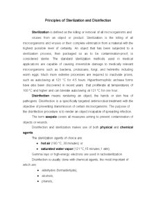 Principles of Sterilization and Disinfection - Pagina 1