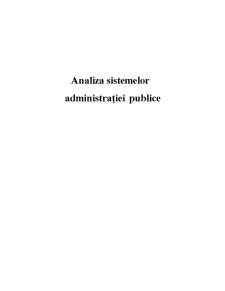 Analiza Sistemelor Administrației Publice - Pagina 1