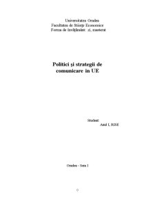Politici și Strategii de Comunicare în UE - Pagina 1