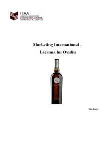 Marketing internațional - Lacrima lui Ovidiu - Pagina 1