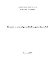 România în Context Geopolitic European și Mondial - Pagina 1