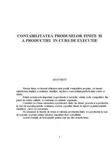 Contabilitatea produselor finite și a producției în curs de execuție - Pagina 1