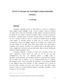 Teorii și Concepte ale Sociologiei Comportamentale Turistice - Pagina 1