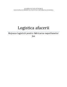 Rețeaua Logistică pentru Fabricarea Napolitanelor Joe - Pagina 1