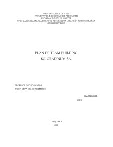 Plan de Team Building - SC Oradinum SA - Pagina 1