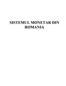 Sistemul Monetar în România - Pagina 1