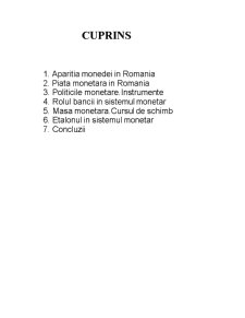 Sistemul Monetar în România - Pagina 2