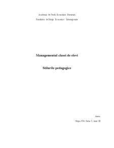 Managementul Clasei de Elevi - Stilurile Pedagogice - Pagina 5
