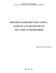 Simetrie și Asimetrie între Auditul Intern și Alte Departamente din Cadrul Întreprinderii - Pagina 1