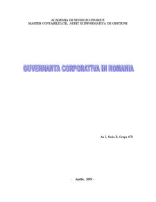 Guvernanța corporativă în România - Pagina 1
