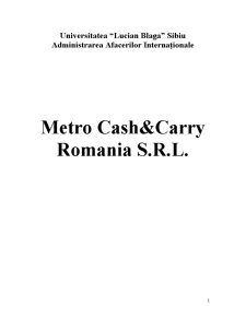 Metro Cash&Carry România SRL - Pagina 1