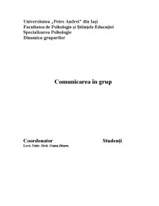 Comunicarea în Grup - Pagina 1