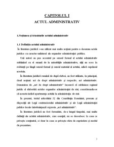 Actul Administrativ. Regimul Juridic al Actelor Administrative - Pagina 1