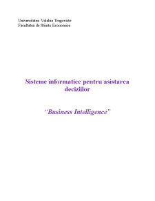 Sisteme Informatice pentru Asistarea Deciziilor Business Intelligence - Pagina 1