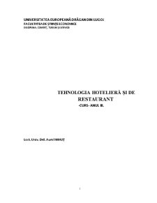 Tehnologia Hotelieră și de Restaurant - Pagina 1