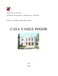 Marketing turistic - Casa Vasile Pogor - Pagina 1