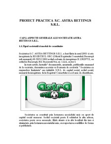 Proiect practică - SC Astra Bettings SRL - Pagina 1
