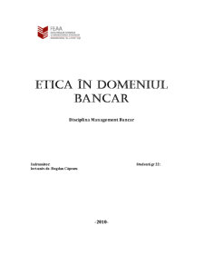 Etica în Domeniul Bancar - Pagina 1