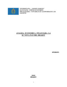 Analiză economico-financiară la SC Nova Pan SRL Brașov - Pagina 1