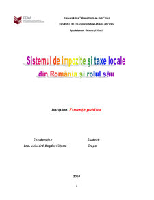 Sistemul de Impozite și Taxe Locale din România - Pagina 1